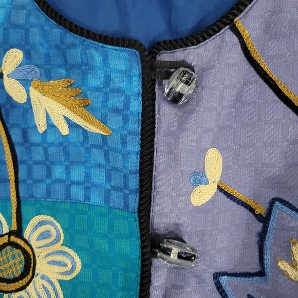 Vintage Draper's & Damon's Women's Artsy Patchwork Embroidered Jacket Size XL - Picture 8 of 16